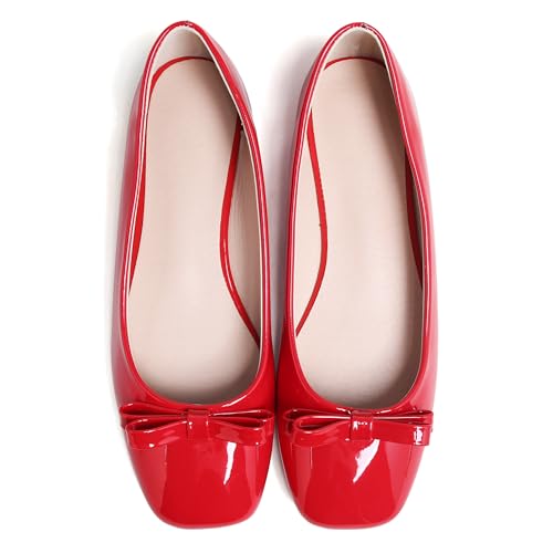 Image of Dear Time Women's Casual Foldable Ballet Flats Square Toe Ballerina Flats Shoes Comfortable