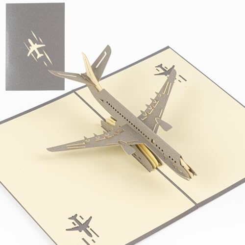 AIBAOBAO Spitfire Pop Up Birthday Card 3D Jet Airplane Unique Aviation Happy Birthday Card Fathers Day Graduation Retirement Anniversary WW2 Aircraft Theme for Plane Enthusiasts Bon Voyage Card