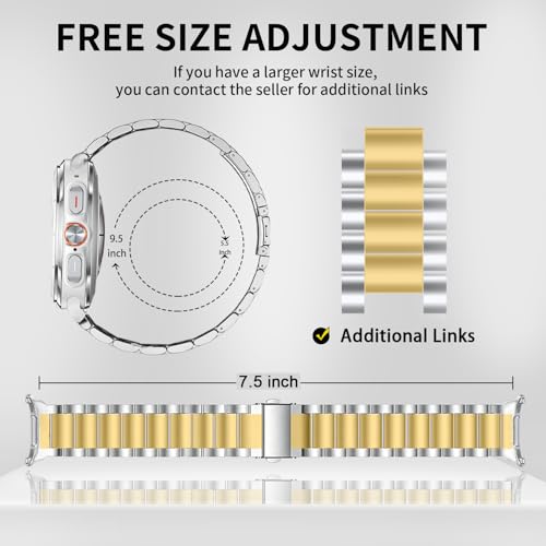 GOLDTOLUCK Stainless Steel Band Compatible with Samsung Galaxy Watch 8 Classic 40mm 44mm 46mm (2025) Men Women Milanese Mesh Magnetic Classy Elegant Casual Business Metal Stainless Steel by GOLDTOLUCK - Used condition - Image 3