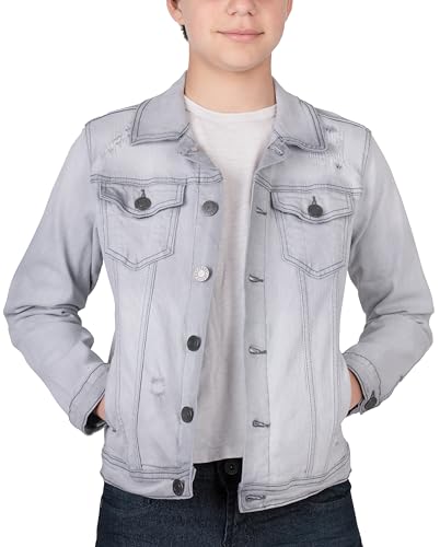 Image of X RAY Boys & Kids Denim Jean Jacket, 100% Cotton & Cotton Flex Washed Fall Outerwear Trucker Casual Jacket for Boys