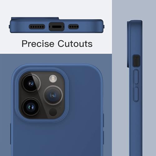 Image of UNIGEN Premium Silicone iPhone Case Soft, Flexible TPU Cover Slim Matte Finish with Anti-Scratch & Non-Slip Protection for iPhone Compatible with (13PRO-Blue)