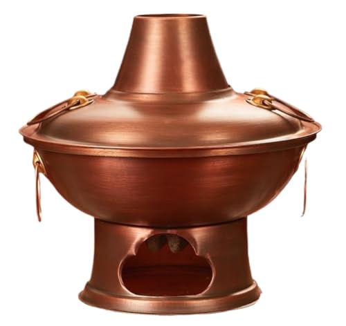 INUUXLG Hot Pot Copper Hotpot Chinese Soup Pot Kitchen Cookware Cooking Pot for Home Famliy Chinese Hot Pot(34cm) (A 28cm) (A 32cm)