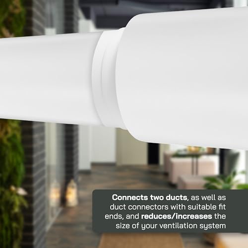 Vent Systems Riduttore In Linea Per Condotti In Plastica Da 80 100 120 125 150 Mm - Connettore - Adattatore Universale - Riduttore Tubo Flessibile Hvac Pvc Abs Plastica 80-150 Mm - Confezione Da 1 - 5