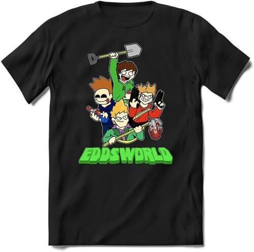 WDEUIL Eddsworld Shirt Unisex Animated Merch for Women Men Teen Soft Fabric BlackSmall