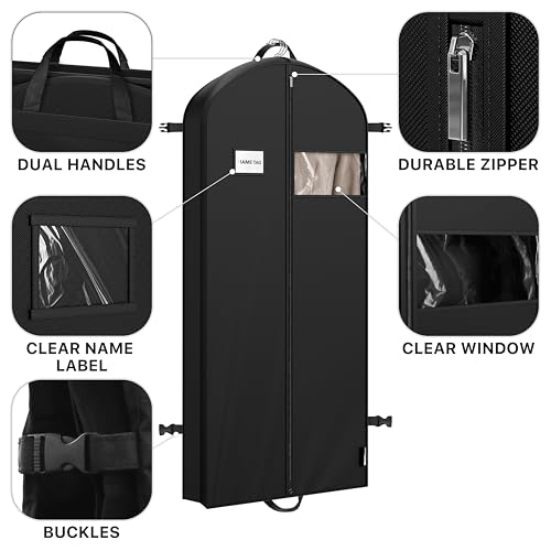 Simple Houseware 60'' Travel Garment Bag for Suits, Dresses, Coats, Tuxedos, Heavy Duty 300D Polyester thumbnail 4