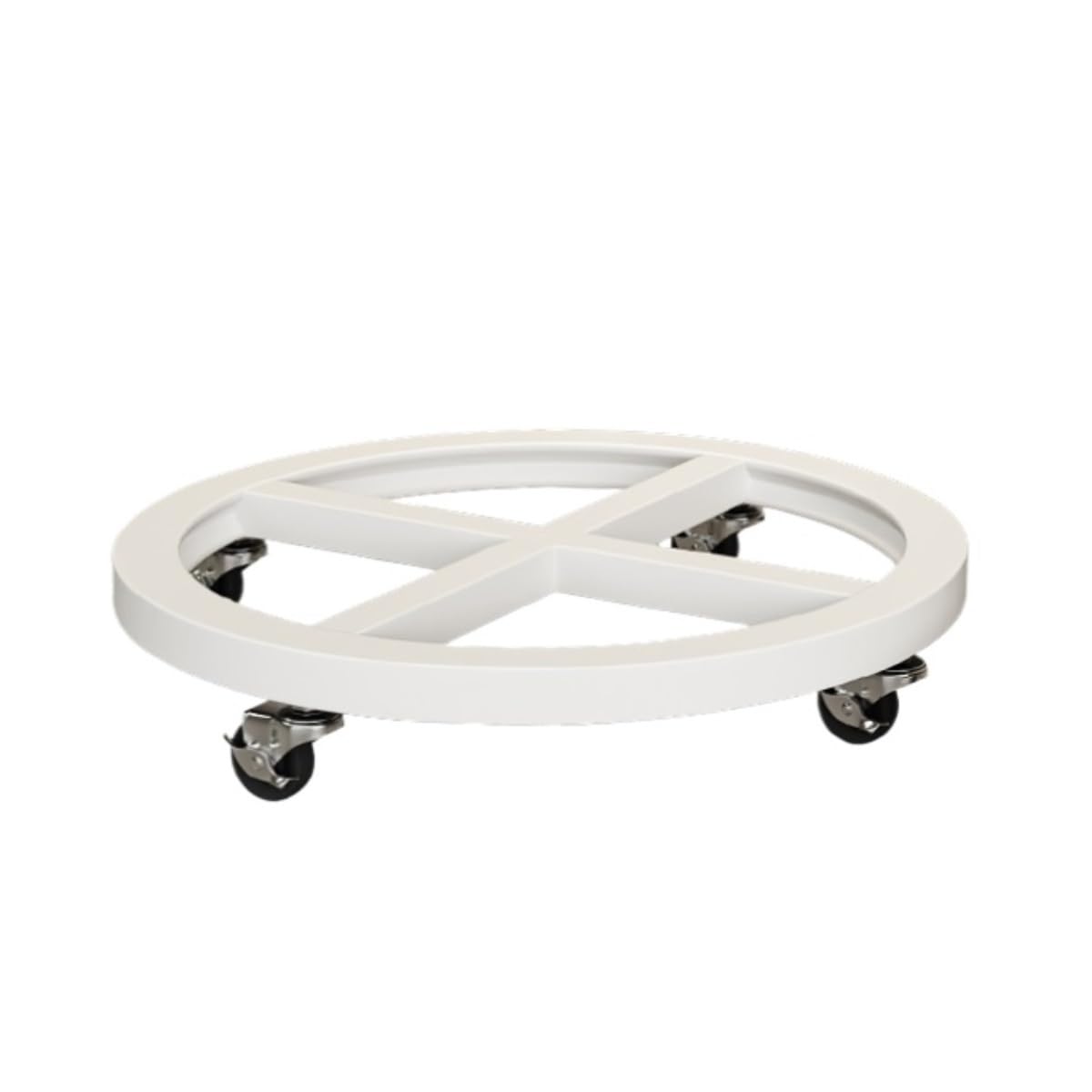 HPTHLY Heavy Duty Garden Plant Pot Dolly 28Cm Round Tray With Universal Wheels Movable Plant Stand For Indoor/Outdoor Use Black Load Bearing Base (White 33Cm)