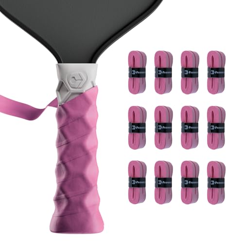 Hesacore Hesatac Overgrip Tape – 12 Pack – Pink – for Pickleball, Padel & Tennis – Sweat Absorbing, Soft, Anti-Slip, Stretchable Overgrip