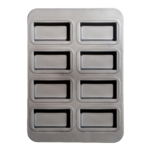 Luieonm Pequeños moldes para tartas de queso - Sartén de pan dividida - 8 cavidades antiadherentes para horno, bandeja para cupcakes, magdalenas, queso para tartas, quiches, pasteles, postres fríos