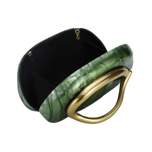 Image of Women Acrylic Clutch Box Metal Handle Evening Bag Trendy Ladies Shoulder Crossbody Purse for Wedding Party Causal