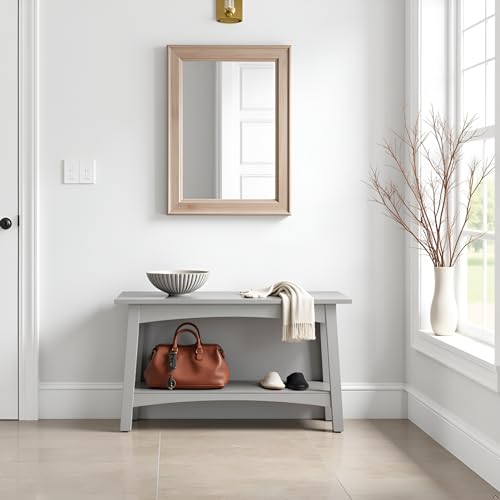Craftsbury 36-Inch Wood Entryway Bench with Storage Shelf – Dove Gray Accent Bench for Entryway, Hallway, or Living Room – Small Space Seating with Farmhouse Charm by Alaterre Furniture by Alaterre Furniture - Image 8