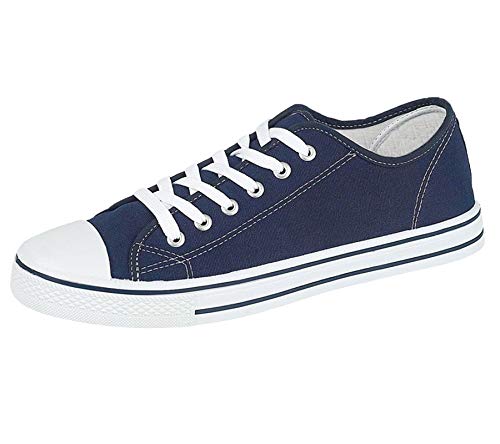Ladies Canvas Shoes Plimsole Trainer Pumps Womens Lace Up Flat Shoes Navy Size UK 3 EU 36