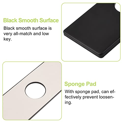 UFURMATE Wasserhahnplatte, Edelstahl-Lochabdeckung Deckplatte Küchenarmatur Einlochabdeckung Platte Rechteckige Wasserhahn Loch Abdeckung für Badezimmer Küche (16 * 6,5 cm)