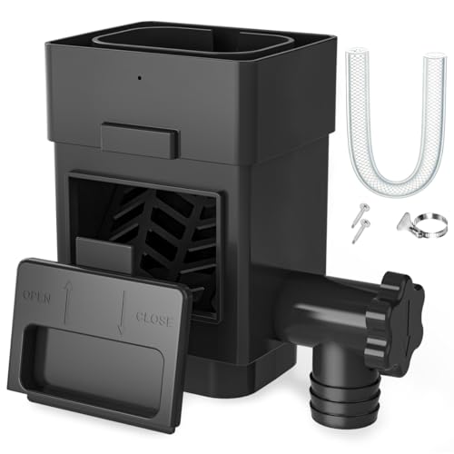 Anivia Rainwater Collection System, Downspout Diverter Fits for 2x3 or 3x4 Inch Standard Downspouts, Rain Barrel Diverter Kit with Adjustable Valve and Filter. 39'' Hose - Black