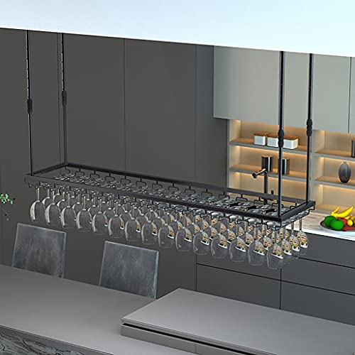 Soporte Copas Copa de vino colgada de metal, estante de vino vintage for copas de vino colgada, estante de vino montado en la pared y soporte de vidrio (negro) ( Size : 120cm×40cm/47.2in×15.7in ) Cover