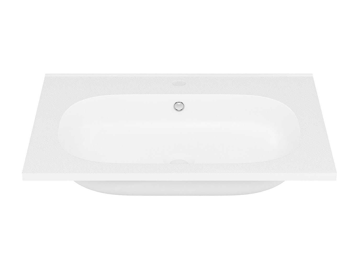 Vente-unique - Lavabo empotrado Okiwa - L 60cm x A 46cm x H 14.5cm - resina - blanco