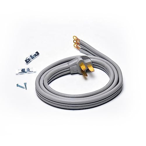 Range Cord 10-50 3-Prong Male Plug SRDT 6/2+8/1 50 Amp ETL Listed Gray 4ft - 450-304