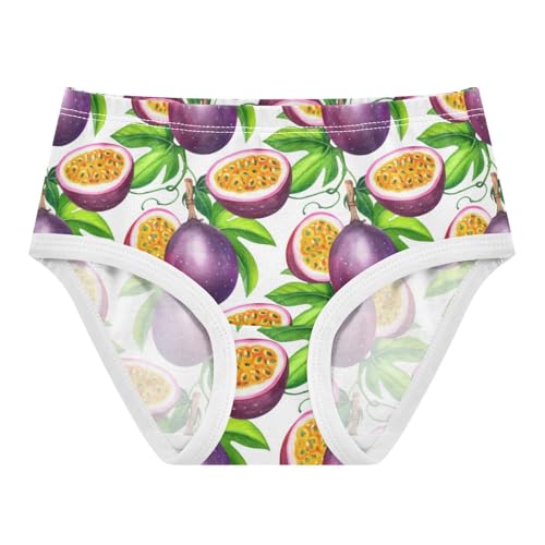 Joisal Girls Underwear Toddlers 2t Cotton Panties Little Girl Stylish Kids Undies Briefs Passion Fruits Green Leaves