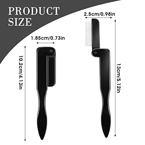 Wllhyf Folding Eyelash Comb, Eye Lash Separator Tool Eyelash Eyebrow Mascara Brush Lash Comb Makeup Brush (Black-Silver) #TOP1