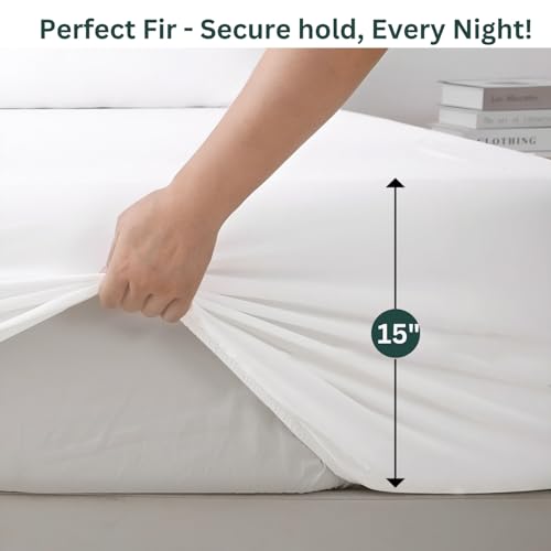 Image of Twin 2 Pack Bedsheet Sets - 400 Thread Count 100% Cotton Sateen - 4 PC Sheet Set -Extra Soft, Breathable & Cooling Sheets - Set of 2 Deep Pocket Bed Sheets - White Solid