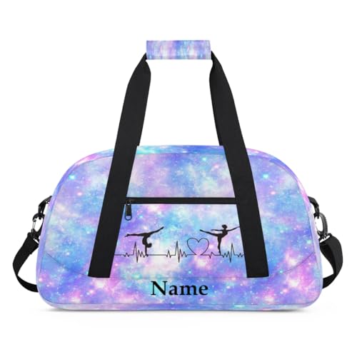 Dream Dance Personalized Duffle Bag for Kids Custom Dance Ballet Bag with Name Lightweight Travel Weekender Overnight Bags Sport Gym Duffel Bag Workout Carry On Tote for Girls Boys