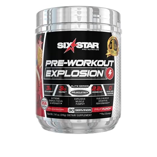 Pre Workout | Six Star PreWorkout Explosion | Pre Workout Powder for Men & Women | PreWorkout Energy Powder Drink Mix | Sports Nutrition Pre-Workout Products | Fruit Punch (30 Servings)