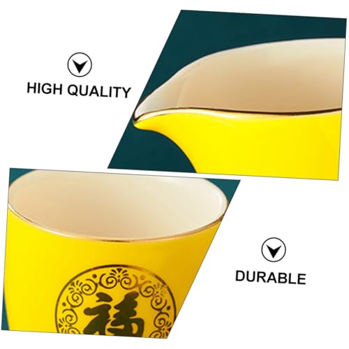 Kit à liqueur en céramique jaune SHOWERORO et design animaux chinois de prestige - 5