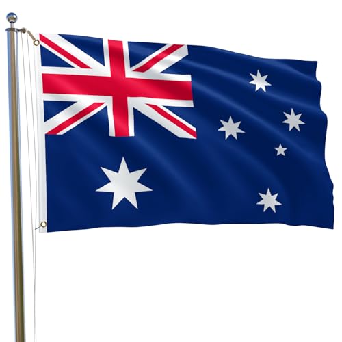 Australia Flag 4x6FT Australians Flag Bright Colors Fade Proof Polyester with 2 Brass Grommets Indoor Outdoor