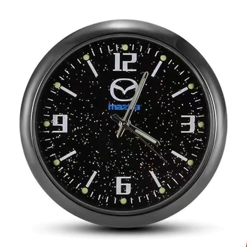 CMBPD Reloj Salpicadero Coche para Mazda 6 Atenza 2005-2025 2026 Mini Reloj Analógico Cuarzo Luminoso Esfera Cielo Estrellado Aleación Adhesivo Decoración Interior Accesorios Coche