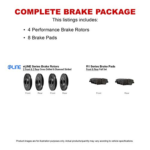 R1 Concepts Front Rear Brakes And Rotors Kit |Front Rear Brake Pads| Brake Rotors And Pads| Ceramic Brake Pads And Rotors - Cbc.63065.02 #TOP2