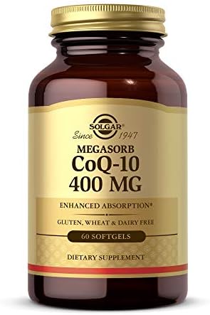 Solgar Megasorb CoQ-10 400 mg, 60 Softgels - Supports Heart & Brain Function - Coenzyme Q10 Supplement - Enhanced Absorption - Gluten Free, Dairy Free - 60 Servings