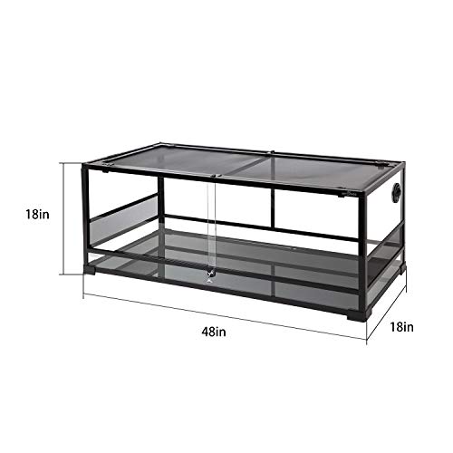 Repti Zoo RK0222 67Gallon Reptile Large Terrarium Upgrade Glass Front Opening Tank Sliding Door thumb #6