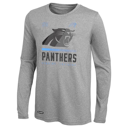 Outerstuff NFL Men's Red Zone Long Sleeve Performance T-Shirt Top, Carolina Panthers, Large
