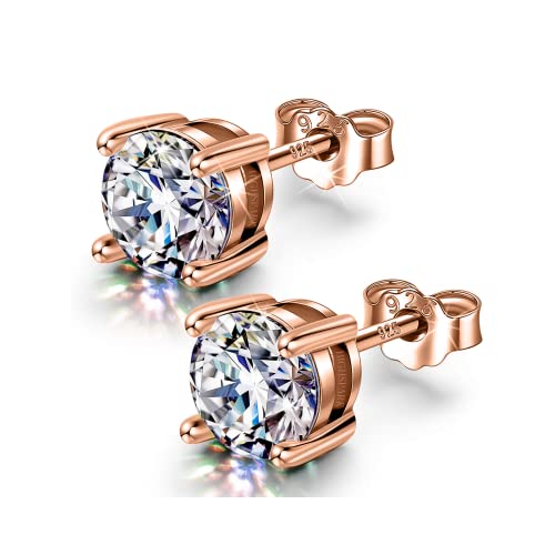 Image of HIGHSPARK 925 Silver Solitaire Earrings for Women | 92.5 Sterling Silver and Diamond like Brilliance Sparkling Zirconia for that Stunning Shine | Lovely Gift