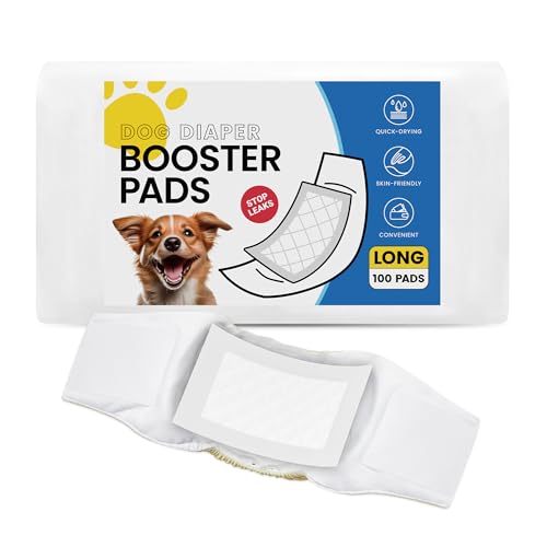 Image of Disposable Dog Diaper Liners Booster Pads for Male & Female Dogs - 100ct | Diaper Inserts fit Most Washable Dog Wraps and Belly Bands,Long