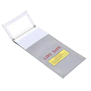 Fdit 10x20cm Battery Safety Bag Lithium-Ion Battery Safe Bag Fireproof and Explosion-Proof Bag for Lithium Battery