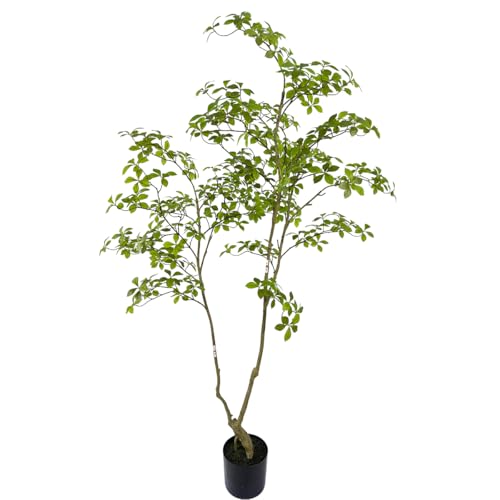 AfanD Artificial Gardenia Tree,6ft?1pack? Tall Fake Plants Artificial Mahonia fortunei Plants for Indoor, Fake Trees for Office Home Living Room Floor Patio Greening Porch Decor