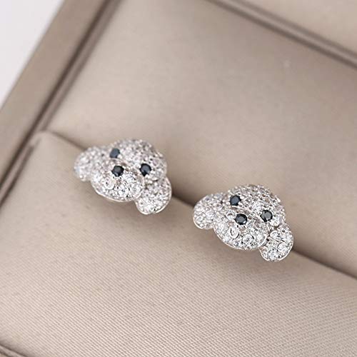 Oidims Cute Dog 925 Sterling Silver Cubic Zircoina Post Stud Earrings for Girls Teens Women Hypoallergenic Fashion Dainty Rhinestone Crystal Best Friend Animal CZ Jewelry Birthday Valentine's Day Gift3