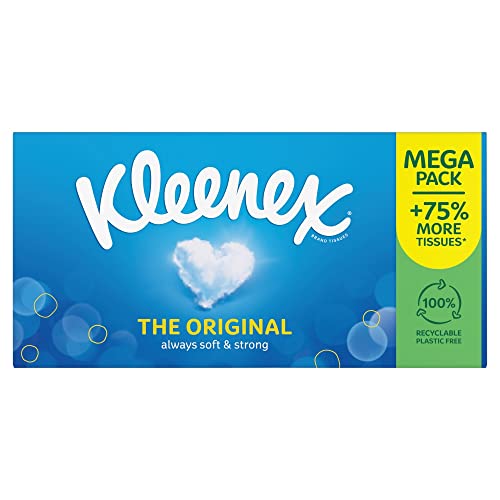 Kleenex Original Facial Tissues Mega Pack, Always Soft & Strong Facial Tissue, 112 Sheets