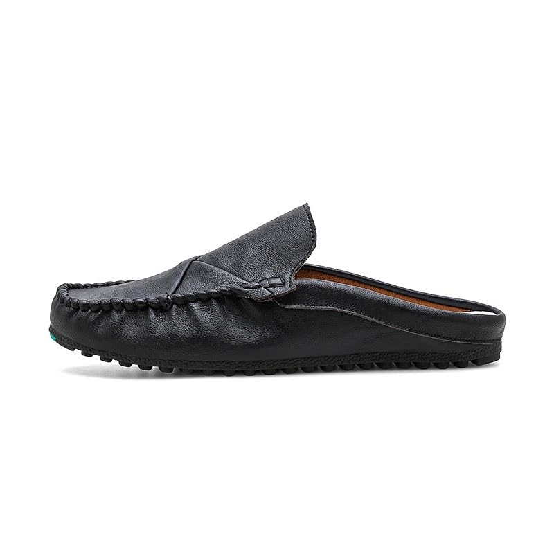 Men's Loafers Shoes Solid Color Round Toe Vegan Leather Half Loafers Shoes Flexible Comfortable Flat Heel Prom Slip On2