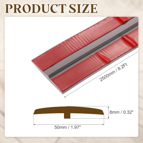 Tiras de transición T-Molding de PVC autoadhesivo gris de 2.5 m 3