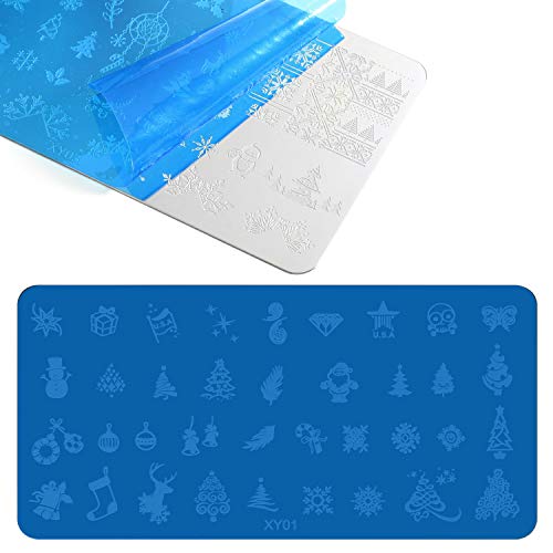 Mwoot 6 pcs Weihnachten maniküre Stempel schablonen, Christmas Nail Art Plates Stamping Nagel Bildstempel Schablone Metallplatten Nagel Tattoo – Bild 5