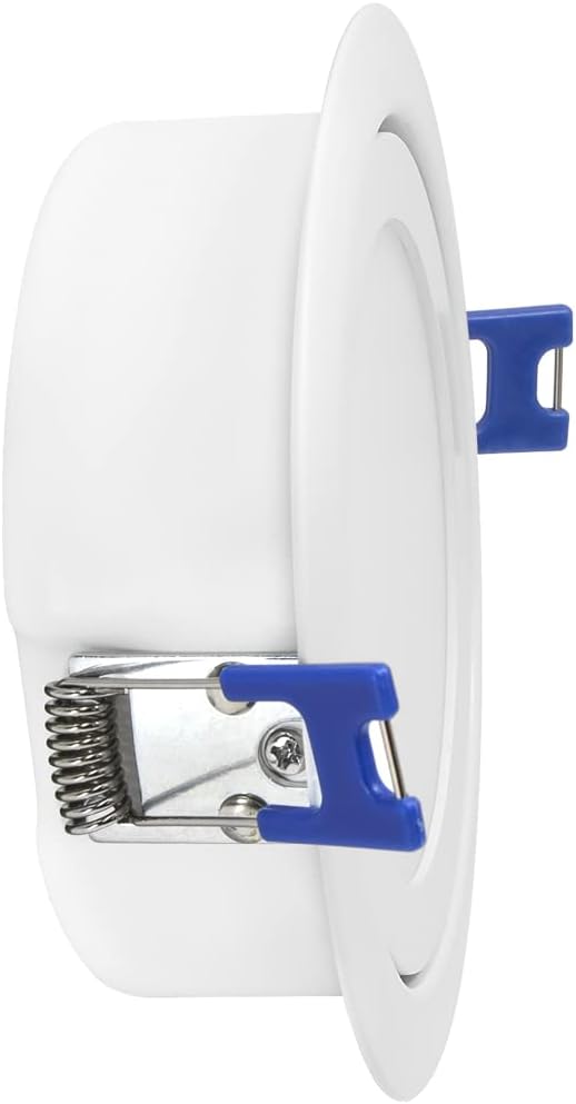 Maxxima 4 in. 5 CCT Ultra-Thin Recessed LED Gimbal Downlight 700 Lumens, Color Selectable 2700K-5000K (2700K/3000K/3500K/4000K/5000K), Dimmable, Canless, Slim IC Rated, Junction Box Included