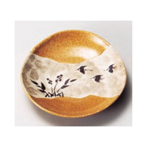 Amazon.co.jp: kbu3-324-35-303 銘々皿 黄瀬戸千鳥絵小皿 [12.2x2.3cm