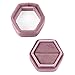 Koyal Wholesale Hexagon Velvet Wedding Ring Box, 1 Slot Velvet Ring Box Holder, Wedding Ring Boxes for Ceremony, Proposal, Engagement, Ring Bearer, Dusty Rose