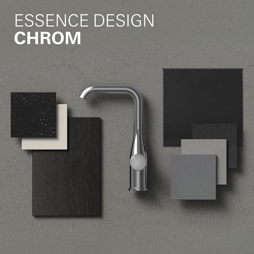 GROHE Essence, Badewannenarmatur für 2 Verbraucher (Wasserhahn für die Badewanne, automatische Umstellung: Wanne/Brause, Einhebel-Mischbatterie mit langlebiger Oberfläche), chrom, 24058001