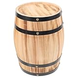 DIYEAH Barril de Madera de Roble para Decoración Rústica, Tamaño Mediano, Color Marrón Medio, Accesorio Decorativo para Bar y Hogar, Barril de Vino Tinto Artesanal, Adorno Vintage