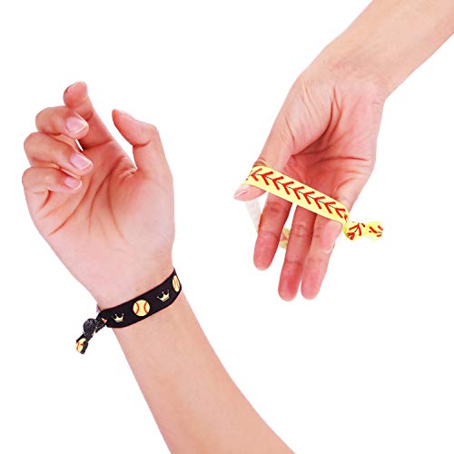 Norme Softball Hair Ties, 12 Pieces Hair Accessories for Girls, No Crease Hair Elastics Set for Player and Teams (Multi Color)