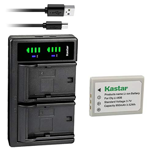 Kastar 1-Pack Battery and LTD2 USB Charger Replacement for Olympus T-100, T-110, X-36, X-960, Konica Minolta DiMAGE E40, DiMAGE E50, EZ 4033, ACER CS 6531-N, CS-5530, BENQ DC C500, DC E43
