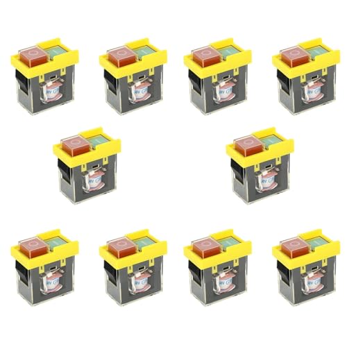 ISTOVO 10X Kjd6 5E4 250V 6A Interruptor de Seguridad Universal: Electromagnético Impermeable, Interruptor de Herramienta Corte de Energía, Botón de
