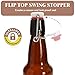 KITGLASCUP Amber Beer Bottles with Flip Caps, 12oz 10 Pack Glass Bottle with Swinging Top for Airtight Lids, Home Brewing and Fermentation Kombucha, Vanilla Extract, Beverage, Water, Kefir